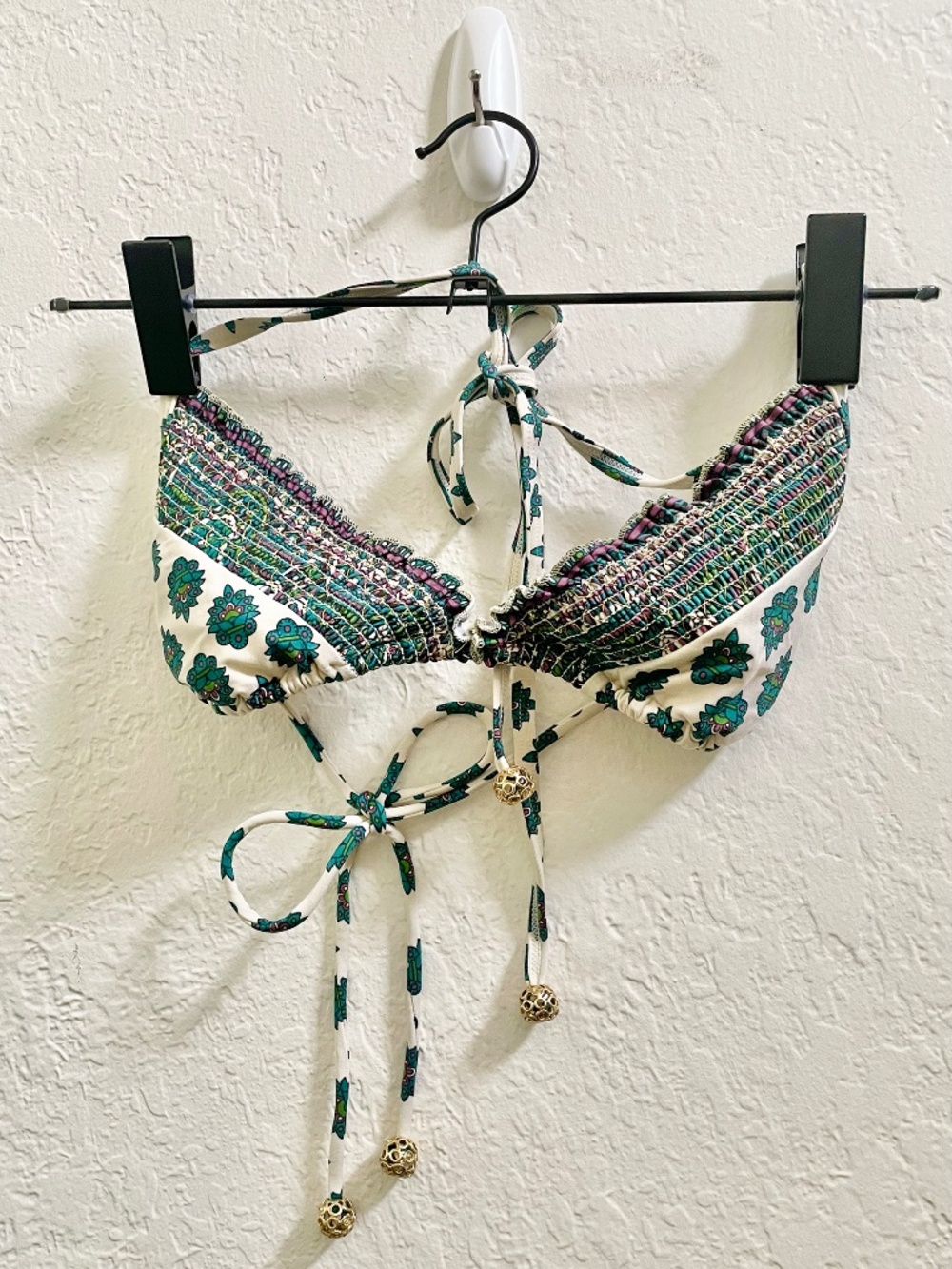 Juicy Couture Beach Royalty Bikini Triangle String Top - bohemian - Size Small